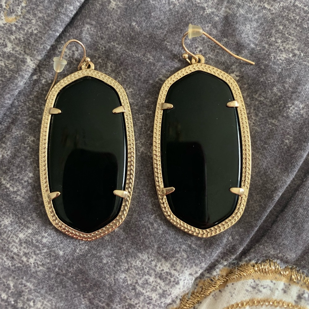 Black Kendra Scott Earrings with gold